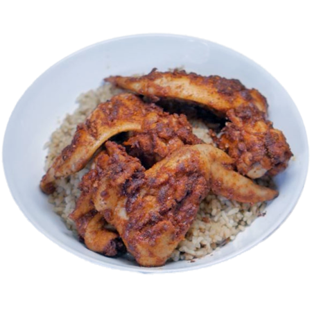 Coconut Rice with Chicken Suya