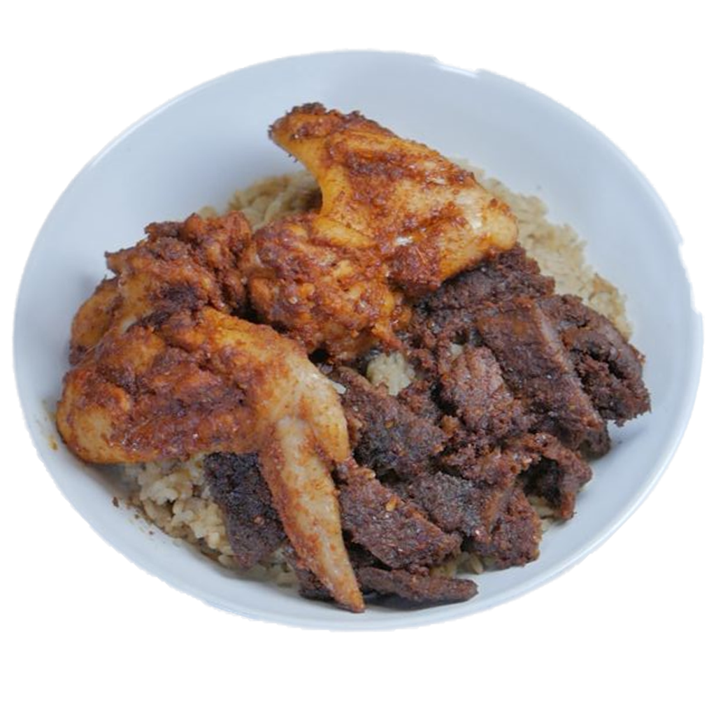 Coconut Rice with Chicken and Beef Suya Plano TX